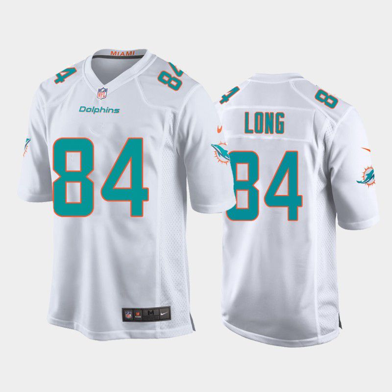 Men Miami Dolphins #84 Hunter Long Nike White Game NFL Jersey